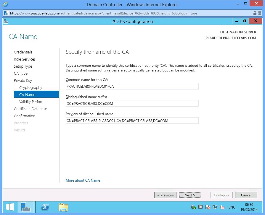 Practice Labs screenshot.